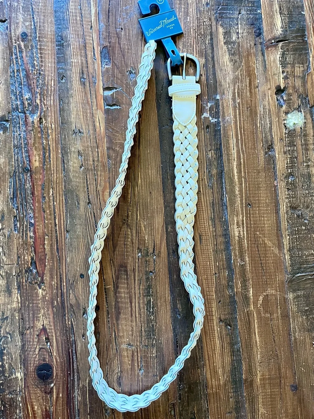 Women’s Cream/White Braided and Double Eyelet Belts - Set of 2  Sz XS NWT